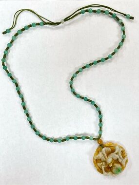 Vintage Certified Grade A Burmese Jadeite Jade Pendant Necklace Horse China Mint